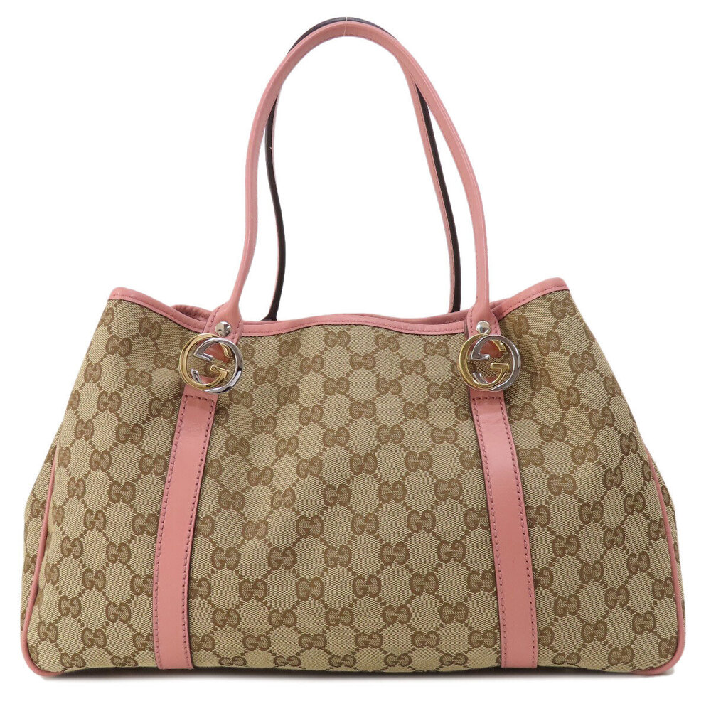 Gucci GG Twins Tote bag beige monogram canvas pink leather - Picture 2 of 11